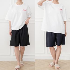 [아이우먼]빅사이즈통반바지 J066L407 무지5부인견파자마팬츠 BZ