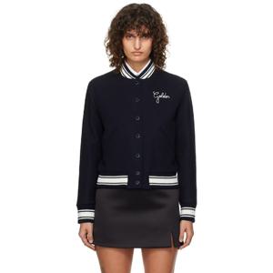 25 FW 골든구스 여성 네이비 자수 보머 재킷 242264F058000