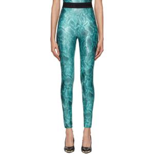 25 FW 베르사체진스꾸뛰르 여성 블루 프린트 레깅스 242202F085013