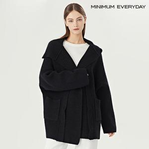 [미니멈][미니멈 에브리데이]니트 후드 오픈 레이어드 가디건 (EA4CK026D)