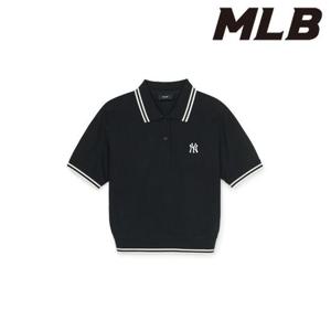 MLB (3FPQB0253-50BKS) 여성 베이직 크롭 카라 티셔츠