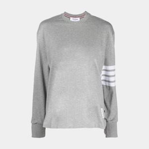 톰브라운 여성 사선완장 오버사이즈 롱슬리브 긴팔 티셔츠 그레이 FJS066A 06221 055