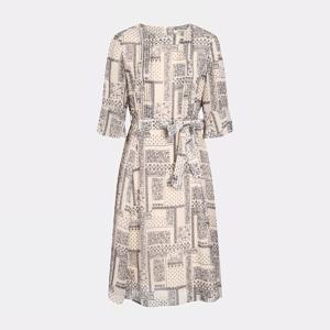 [캐리스노트]24년 봄 여름 데일리룩 페이즐리 핀턱 원피스 베이지 CN4MOP002-GB