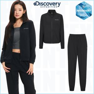 디스커버리 25SS 신상품 DWTR64053DWTP6B053 여성 트레이닝복 세트 풀집업 자켓 조거팬츠 셋업 HKTR