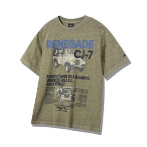 [지프]공용 빈티지 자동차 프린팅 루즈핏 반팔티셔츠 JQ2TSU216