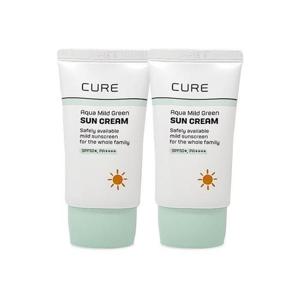 김정문알로에 큐어 아쿠아 마일드 그린 선크림 40ml(SPF50+) 2개 Ss