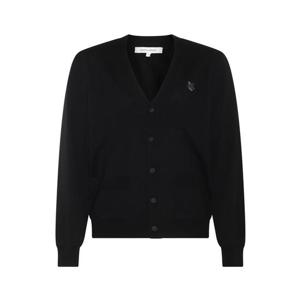 25FW 메종키츠네 남성 볼드 헤드폭스 울 브이넥 가디건 블랙 MM00509KT1036 P199