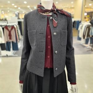 [숲]스튜어디스st. 노카라 버튼 가을 봄 모직자켓 SBAJKM5