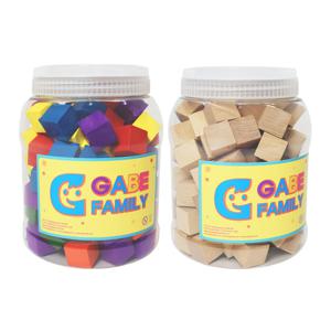 (가베가족)KS3379 안녕 쌓기나무 교구(칼라,원목)