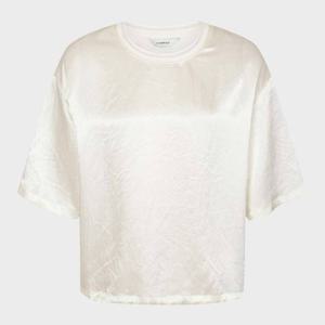 새틴 반팔 블라우스 아이보리 CN4FBL705IV