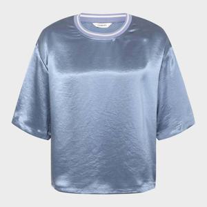 새틴 반팔 블라우스 블루 CN4FBL705BL