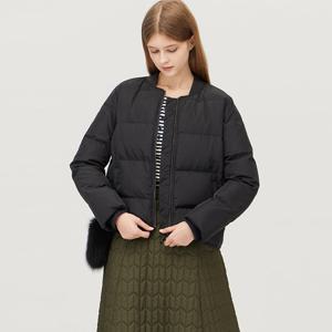 [베네통] [Online Exclusive] 퍼 키링 집업 덕다운 패딩_BAPDE1561BK