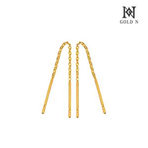 골드앤 18K 심플 小 롱귀걸이 YG