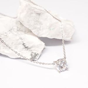 오팔하우스 14k 4발 큐빅 목걸이 5부 OPSEYN0008