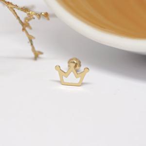 오팔하우스 14k 화이트에폭 왕관 피어싱 OPKYE0087