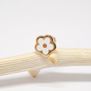 오팔하우스 14k 화이트에폭 꽃 피어싱 OPKYE0083