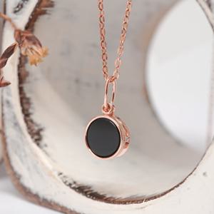 오팔하우스 14k 투 서클 오닉스 목걸이 OPPKN846