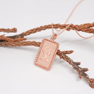 오팔하우스 14k 엘리쟈베스 사각 코인 목걸이 대 OPDLN5170-1