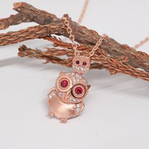 오팔하우스 14k 복스러운 루비큐 부엉이 목걸이 OPDLN1540
