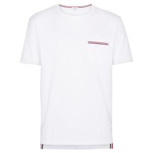 톰브라운 삼선 포켓 반팔 티셔츠 MJS010A01454100 WHITE DOM