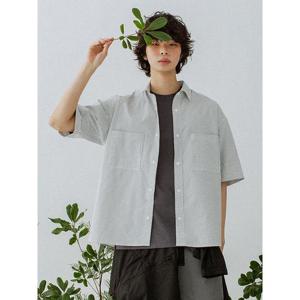 [빈폴멘] [BEANPOLEKNAP] 폴리 옥스퍼드 반소매 셔츠  그레이 (BC5365N013)