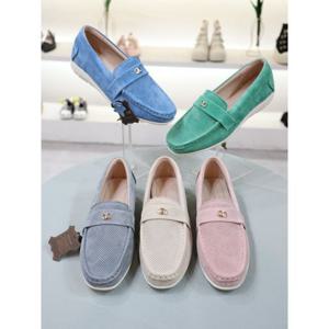 [시크앤코] 논슬립 소가죽 펀칭 쿠션 3cm 로퍼 빅사이즈 CNC25S3188