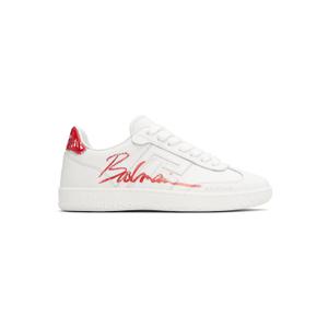 25 FW 발망 여성 화이트   레드 가죽 발망 스완 립스틱 스니커즈 251251F128009