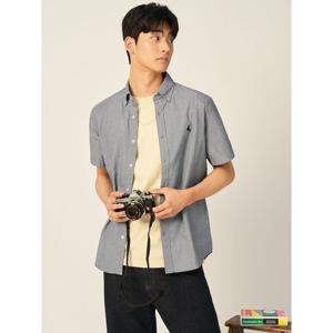 [빈폴멘] 강연 시어서커 스몰 깅엄 반소매 셔츠  블랙 (BC5465C475)