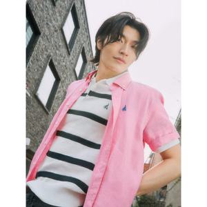 [빈폴멘] 볼드 스트라이프 칼라넥 니트 화이트 (BC5451C421)