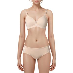 [비비안(언더웨어)]노와이어 심플 몰드 데일리브라&햄팬티 2컬러 세트  BR1844ABP1844P