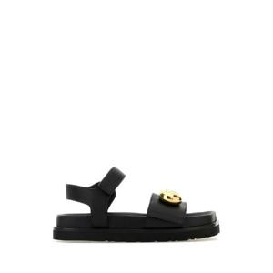 LOEWE Black leather Pebble sandals L815465XB7 BLACK