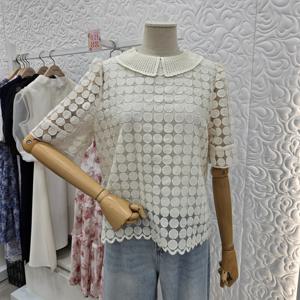 [샤틴]레이스 카라넥 블라우스 (S252K259)_DG