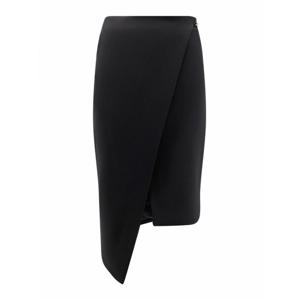 [ELISABETTA FRANCHI] 라프리마 여성 미니 비대칭 스커트 인 비스코스 앤 울 GO13556E2110 블랙 /8