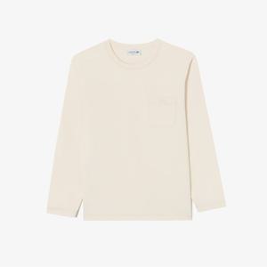 라코스테 공식 남성 스티치 크루넥 포켓 긴팔 약기모 티셔츠 TH367E-55N XFJ