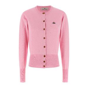 비비안웨스트우드 오브 로고 자수 코튼 캐시미어 가디건 180300