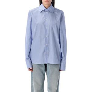 생로랑 반팔 티셔츠 818606Y4K47 4783 LIGHT BLUE WHITE