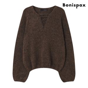 [보니스팍스]데미지 라운드 포인트 루즈핏 니트 (XP4KT004L0)