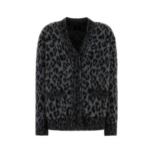 ANINE BING Embroidered alpaca and nylon Banks oversize cardigan A0911403 MTL98