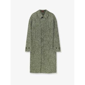 GUCCI Double breasted poplin coat with boucle print 844211