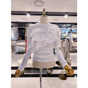 [에고이스트] EGER1CL161 언발 프릴 포인트 라운드넥 티셔츠 (25년 봄)