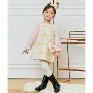 [프렌치캣(백)]핑크 트위드 원피스 (Q26DAO060-NW)