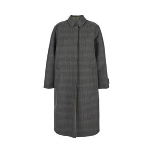 THE ROW Palomar Grey Trench Coat with All Over Check Motif and Rear Single Vent in Wool and Silk Woman 10286W3981BCN