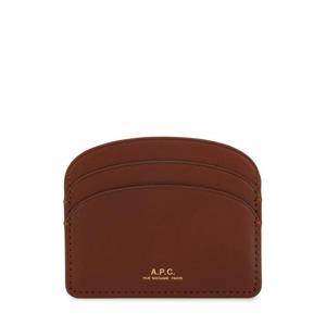 아페쎄 브라운 로고 하프문 레더 지갑 PXAWVF63270 CAD