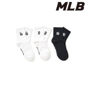 MLB (3ASODA15N-00BKS) 데일리 스몰로고 중목양말 3족세트 MLB