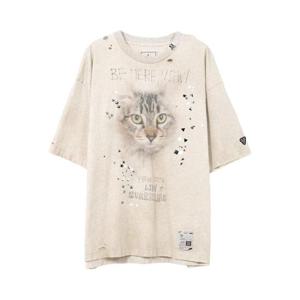 25 FW 메종미하라야스히로 캣 프린트 디스트레스드 티셔츠 J15TS752 TP441672528