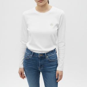 샵앤) 국산 여성 라운드 러브 스마일 자수 면 티셔츠 DAI-WSH-20816-화이트