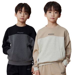디스커버리키즈 [택가 79,000원] DKTR52046 키즈 컬러 배색 트레이닝 기모 맨투맨