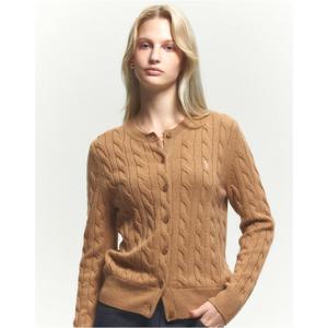 헤지스 여성 24FW 캐시미어 케이블 가디건 카멜 HSSW4DC84CM