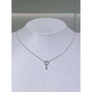 (화이트골드) 미니골드 14K 라운딩 큐 드롭 목걸이 NTRS4076W