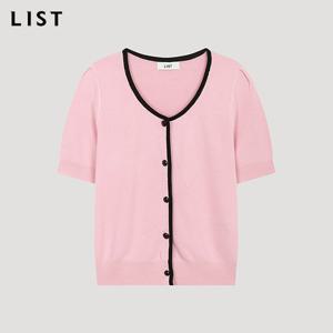 [리스트] 배색 볼륨 슬리브 가디건_TSKCDO60010_PI
